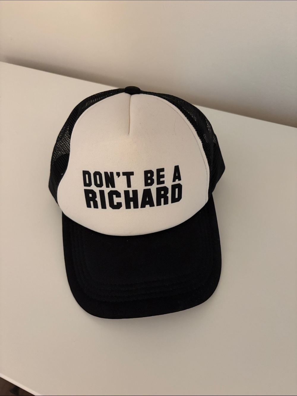 Black & White 'Don't Be a Richard' Trucker Hat